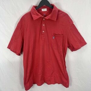 JOHNNIE O Size 2XL Mens Polo‎ Shirt Red 100% Cotton Golf Short Sleeve Pocket EUC